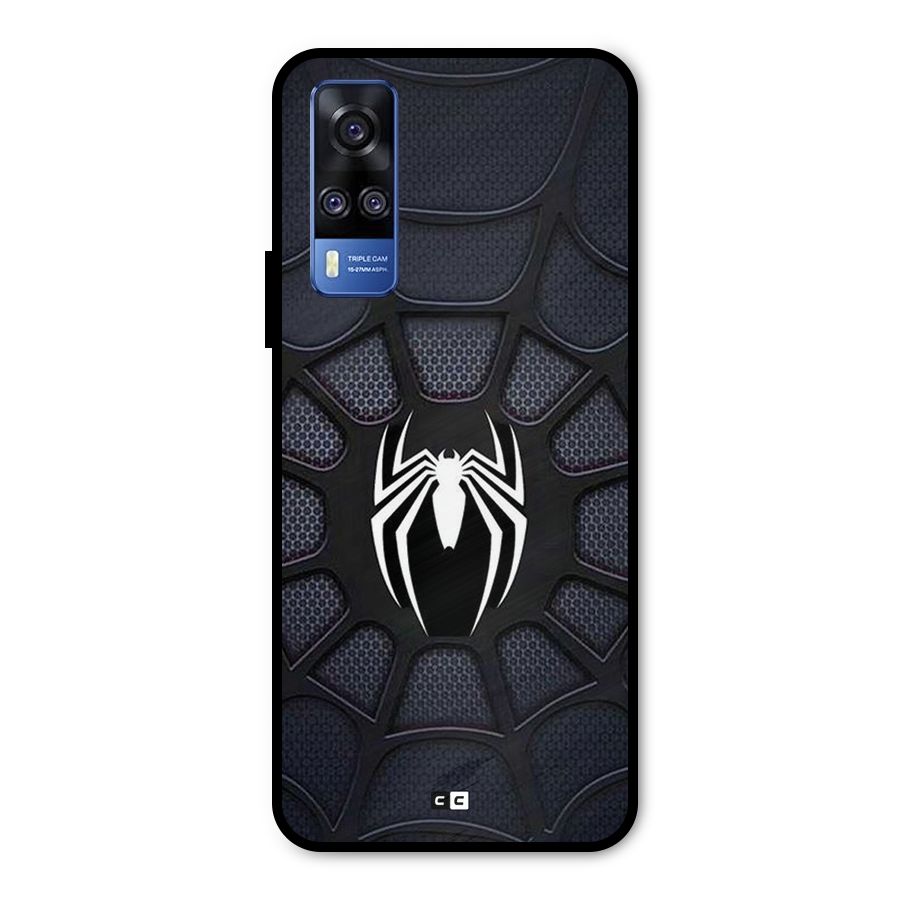 Black Web Metal Back Case for Vivo Y51A