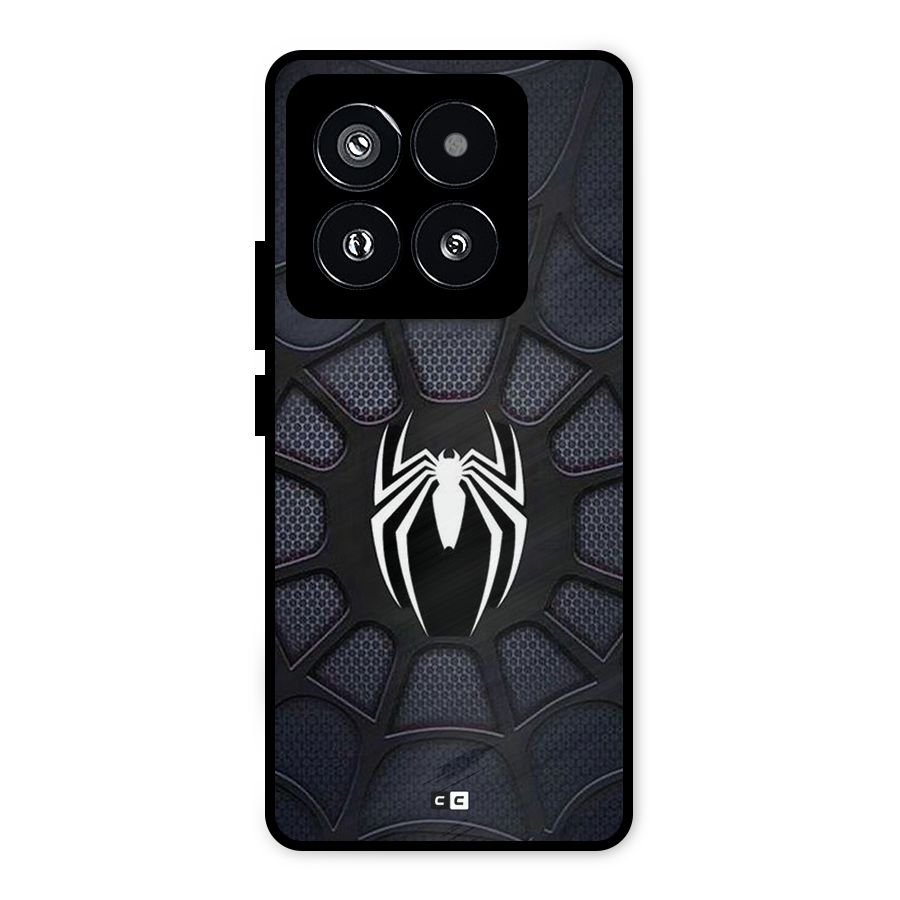 Black Web Metal Back Case for Xiaomi 14 Pro