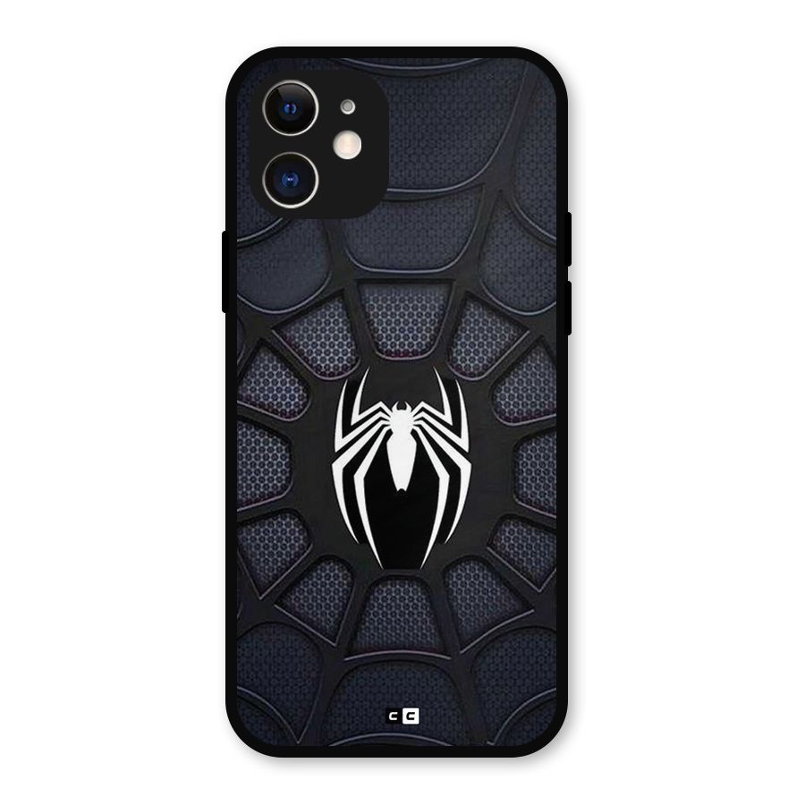 Black Web Metal Back Case for iPhone 12