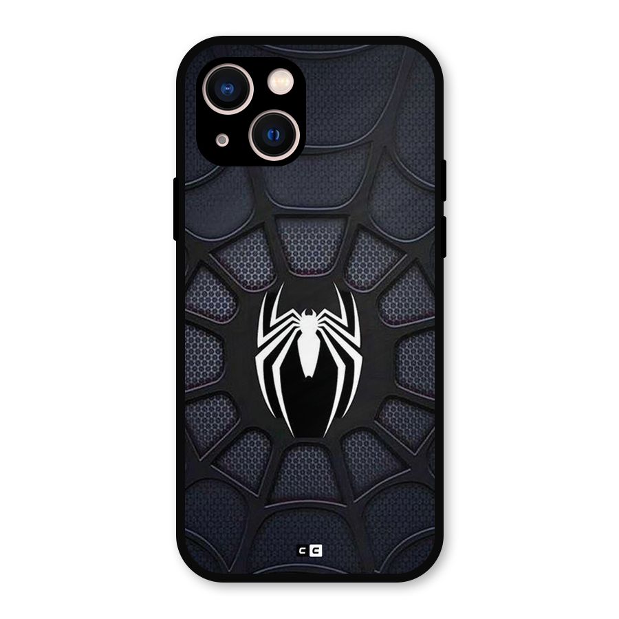 Black Web Metal Back Case for iPhone 13
