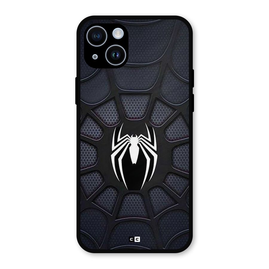 Black Web Metal Back Case for iPhone 14