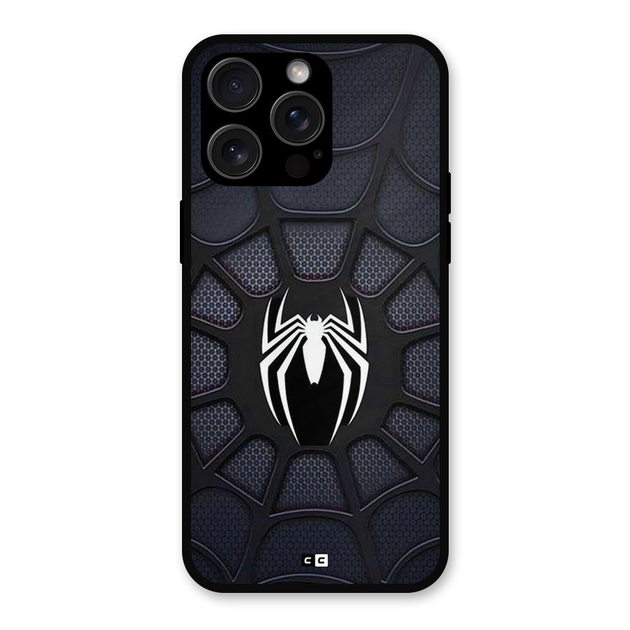 Black Web Metal Back Case for iPhone 15 Pro Max