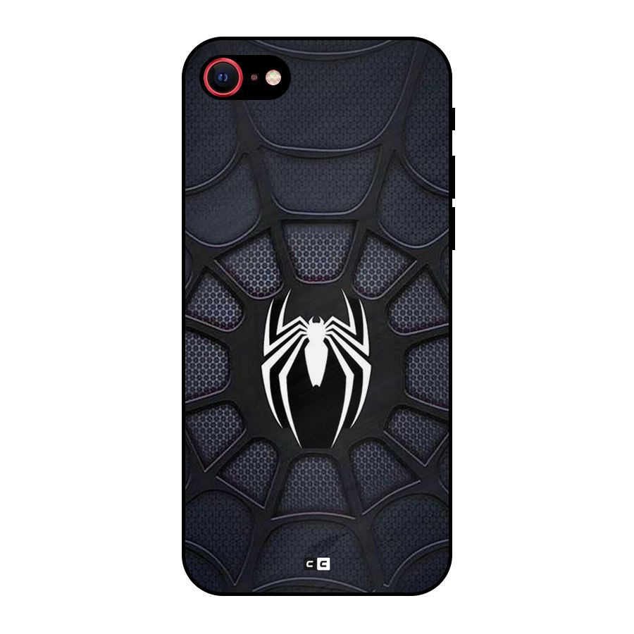 Black Web Metal Back Case for iPhone 8