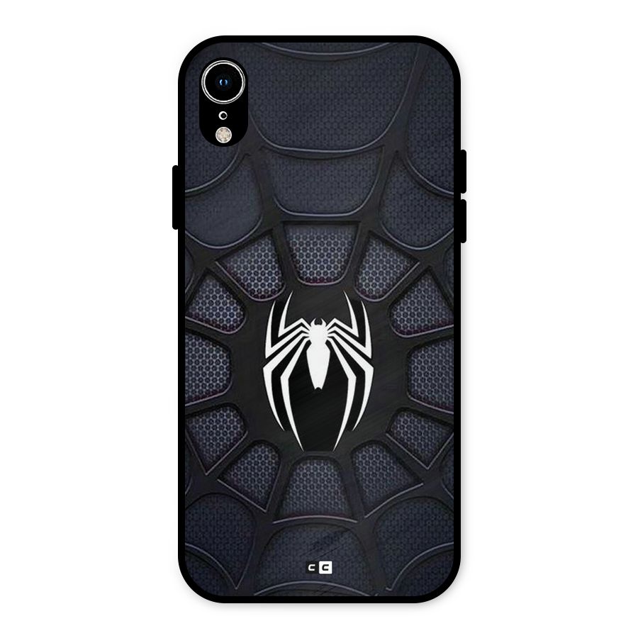 Black Web Metal Back Case for iPhone XR