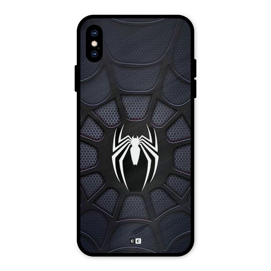Black Web Metal Back Case for iPhone XS Max