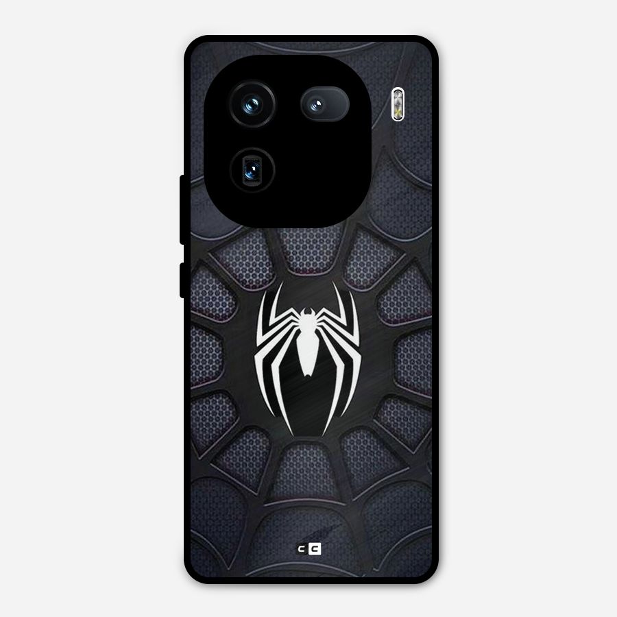 Black Web Metal Back Case for iQOO 12