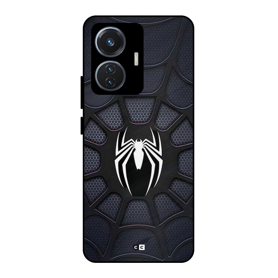 Black Web Metal Back Case for iQOO Z6 44W