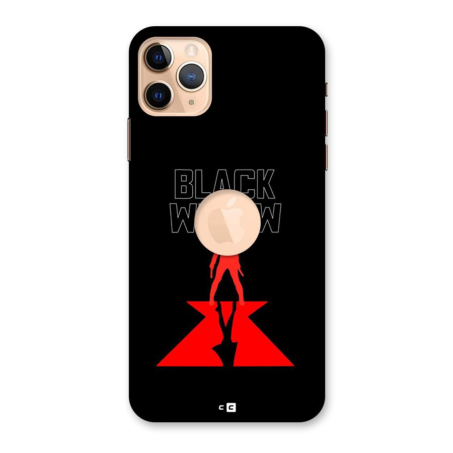 Black Widow Back Case for iPhone 11 Pro Max Logo Cut