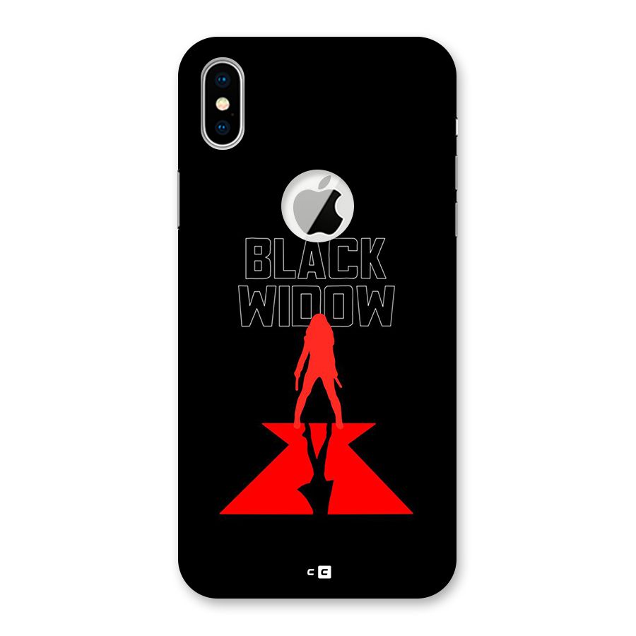 Black Widow Back Case for iPhone X Logo Cut