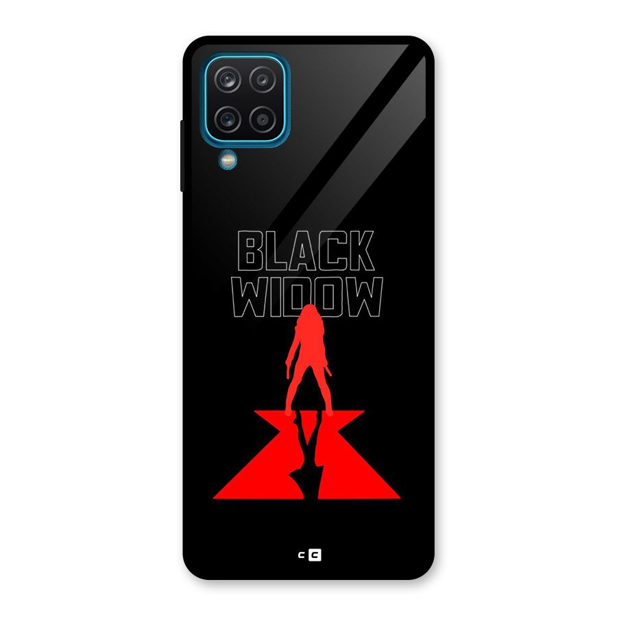 Black Widow Glass Back Case for Galaxy A12