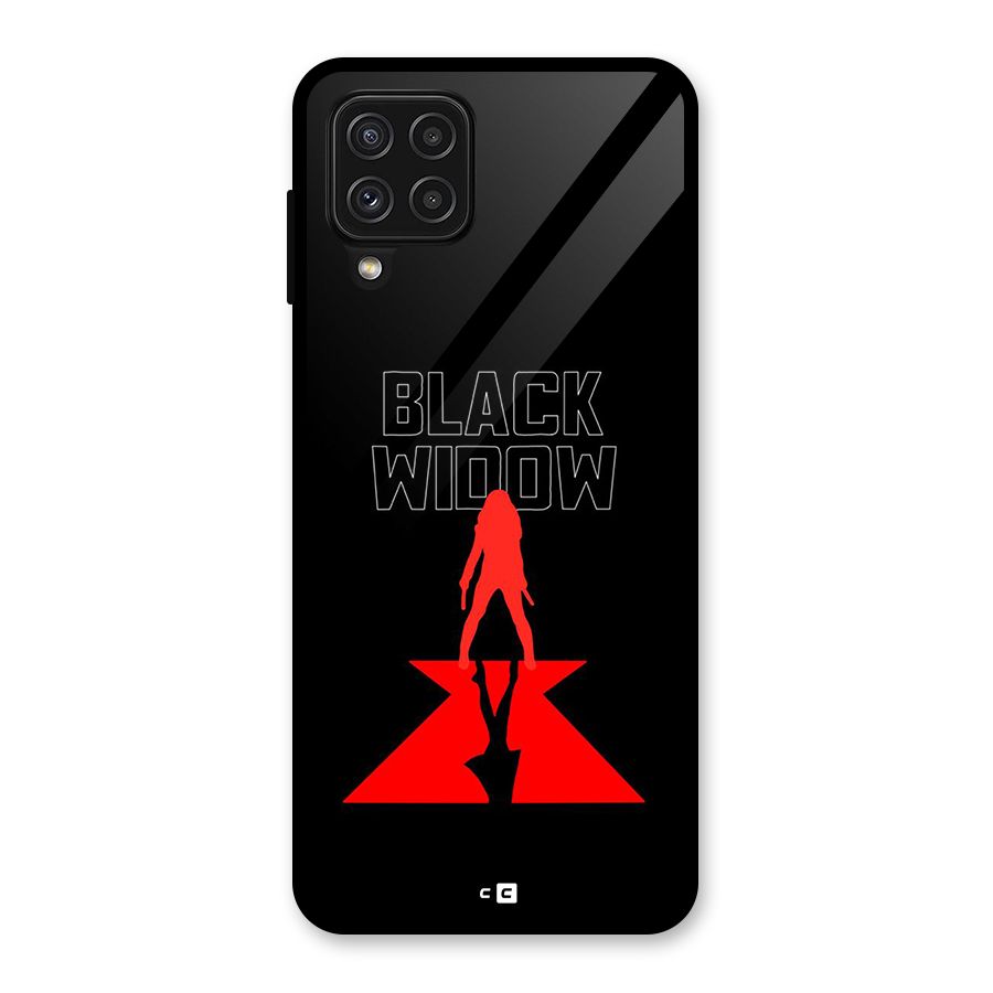 Black Widow Glass Back Case for Galaxy A22 4G