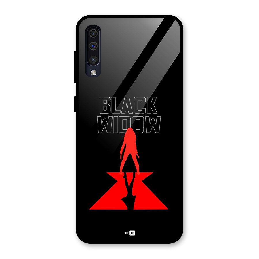 Black Widow Glass Back Case for Galaxy A50