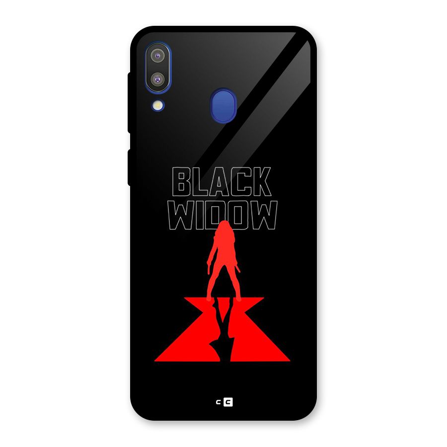 Black Widow Glass Back Case for Galaxy M20