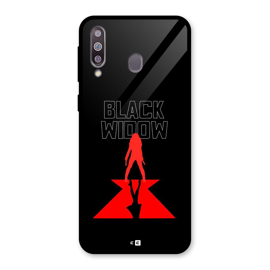 Black Widow Glass Back Case for Galaxy M30