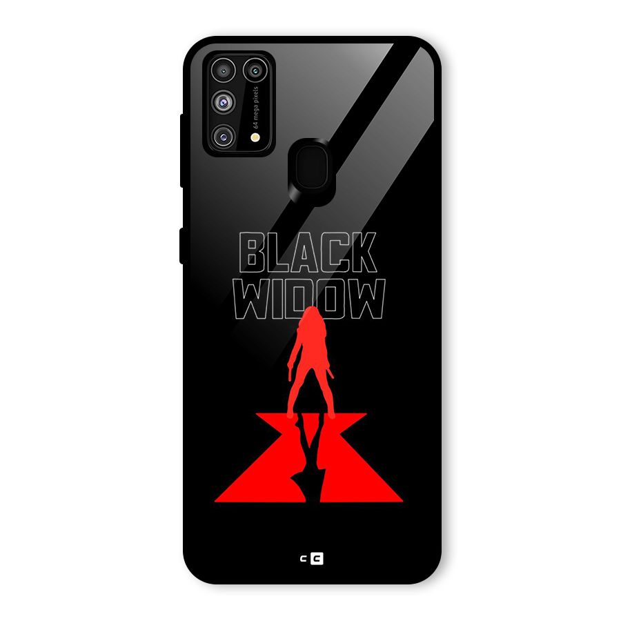 Black Widow Glass Back Case for Galaxy M31