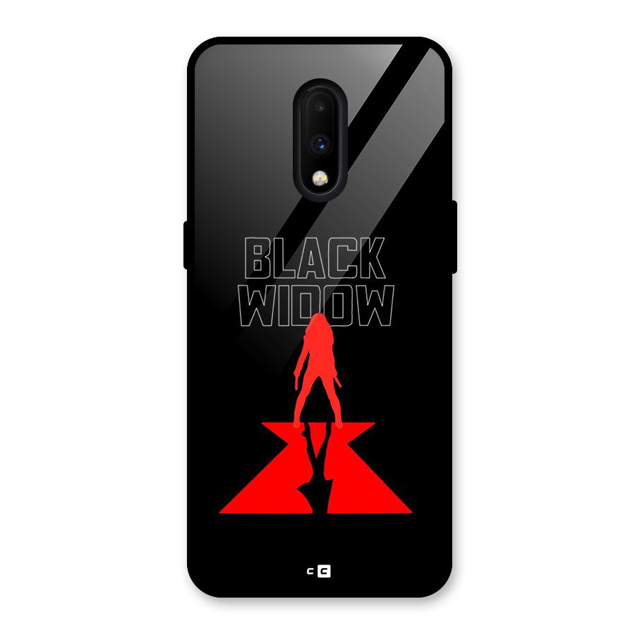 Black Widow Glass Back Case for OnePlus 7
