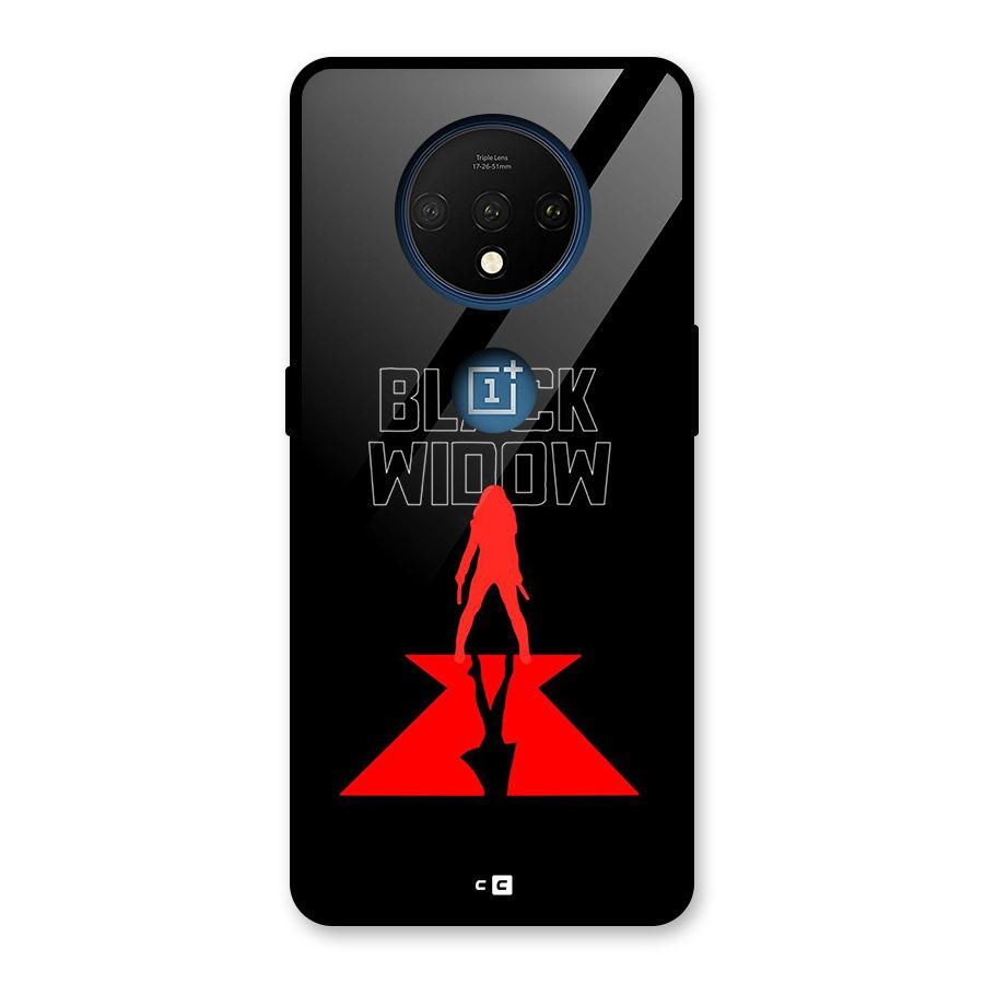 Black Widow Glass Back Case for OnePlus 7T