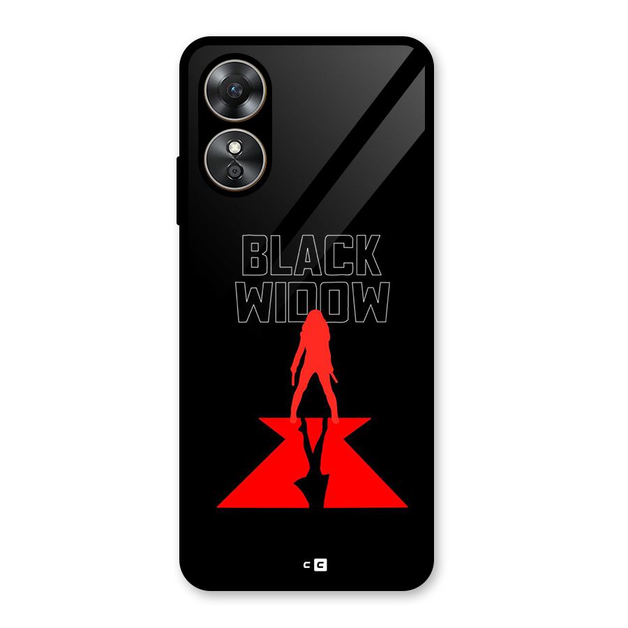 Black Widow Glass Back Case for Oppo A17