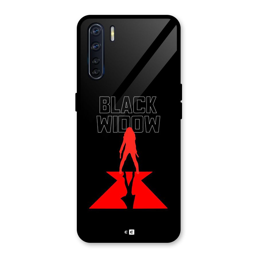 Black Widow Glass Back Case for Oppo F15