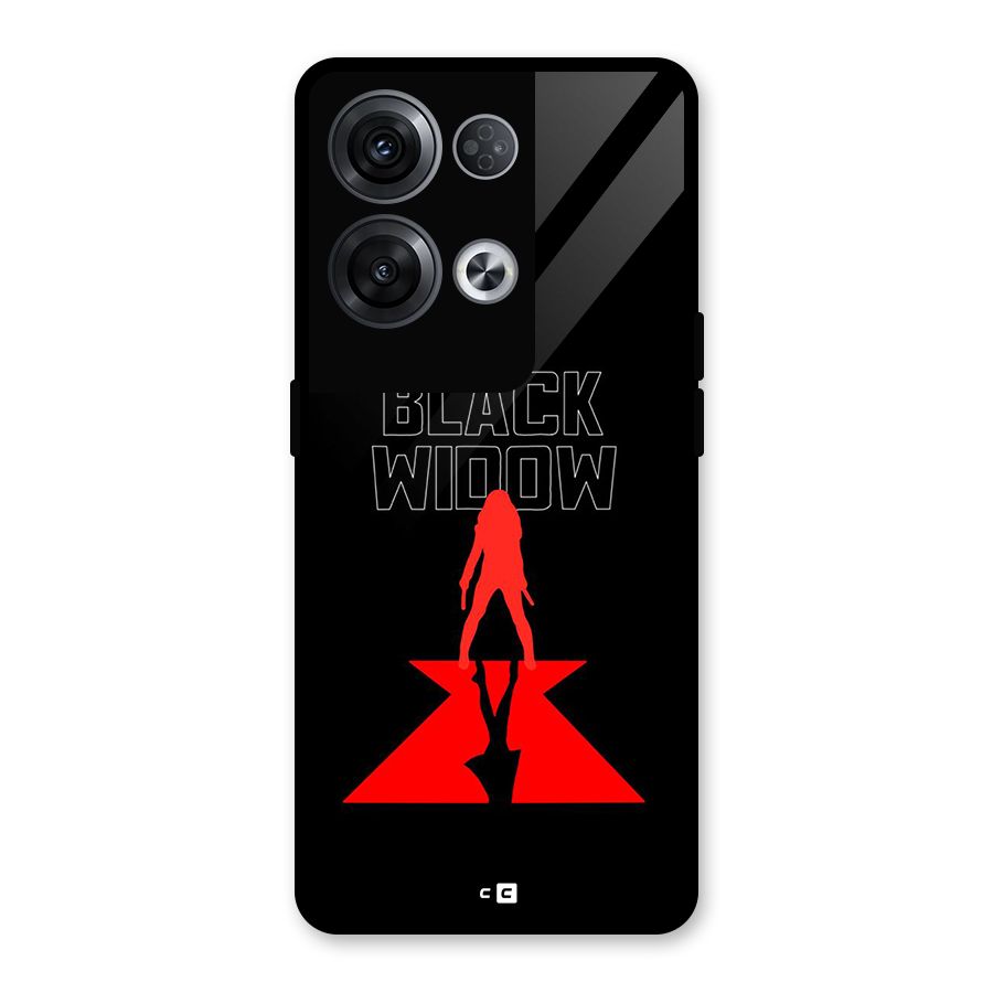 Black Widow Glass Back Case for Oppo Reno8 Pro 5G