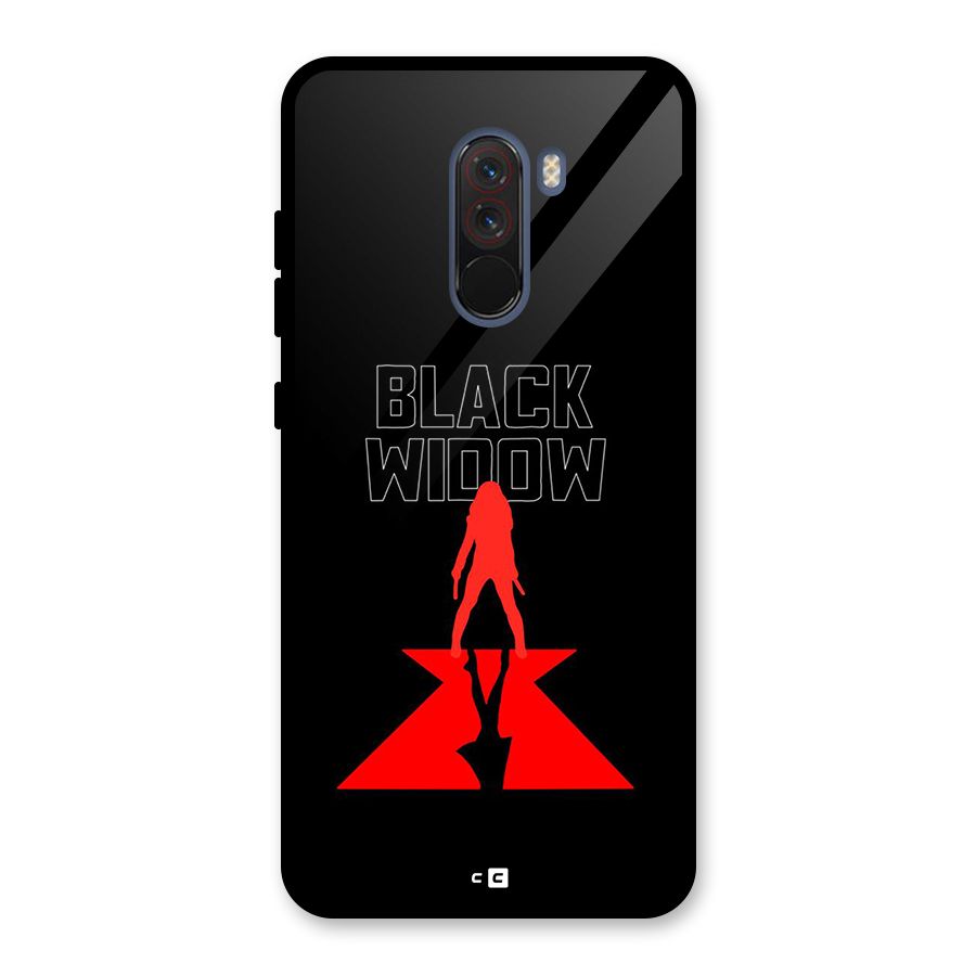 Black Widow Glass Back Case for Poco F1
