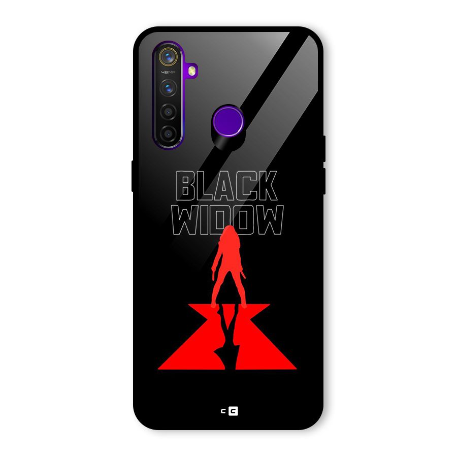 Black Widow Glass Back Case for Realme 5 Pro