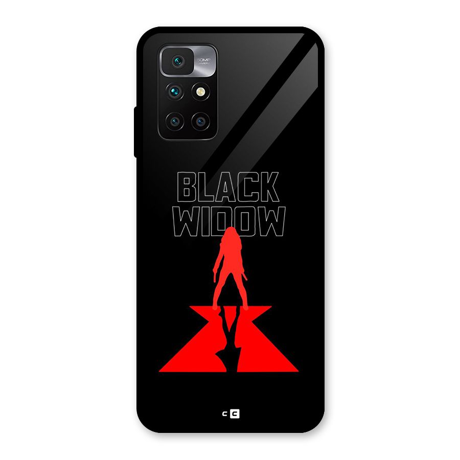 Black Widow Glass Back Case for Redmi 10 Prime
