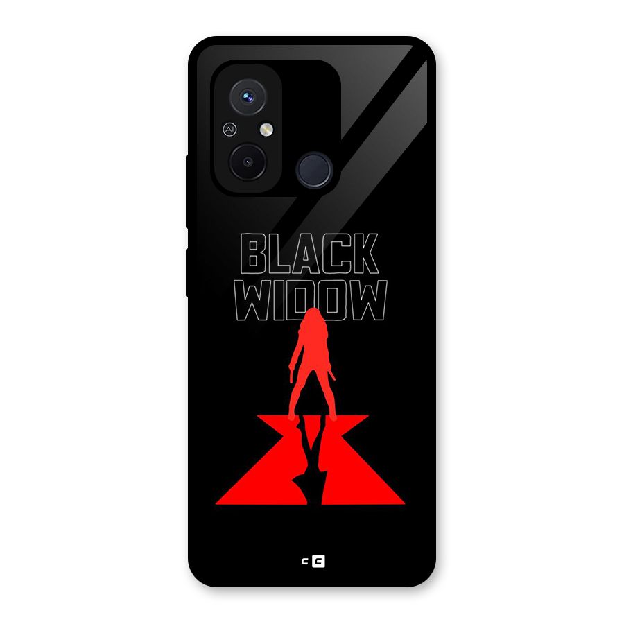 Black Widow Glass Back Case for Redmi 12C