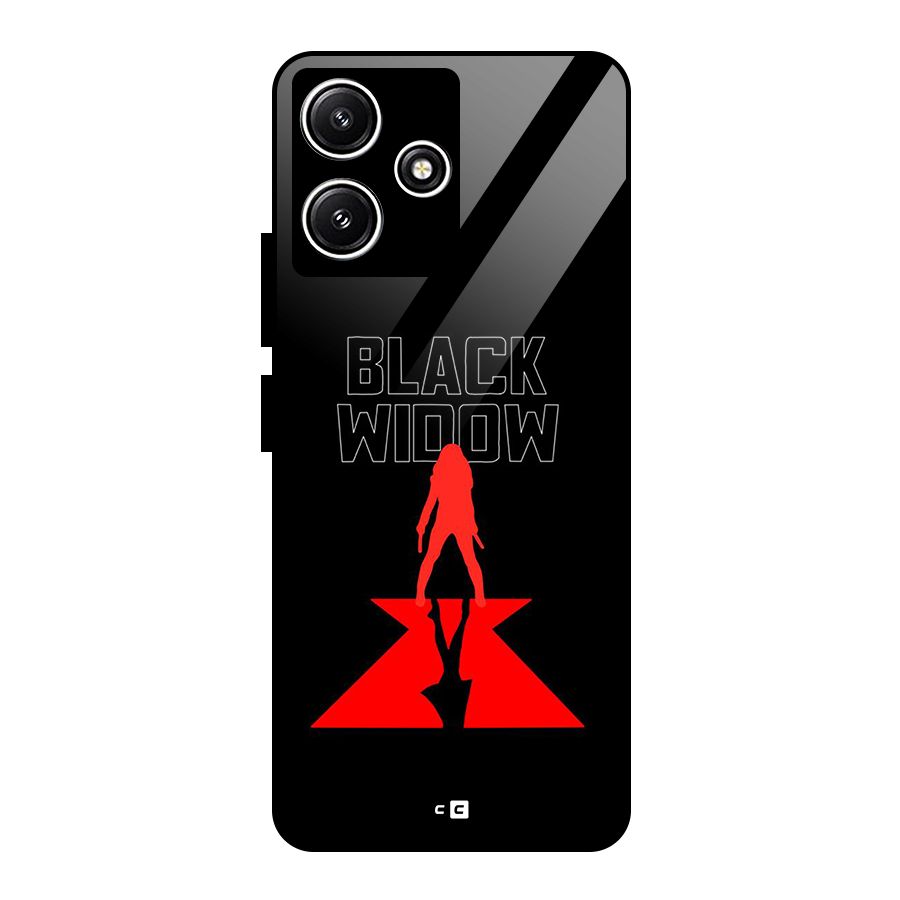 Black Widow Glass Back Case for Redmi 12 5G