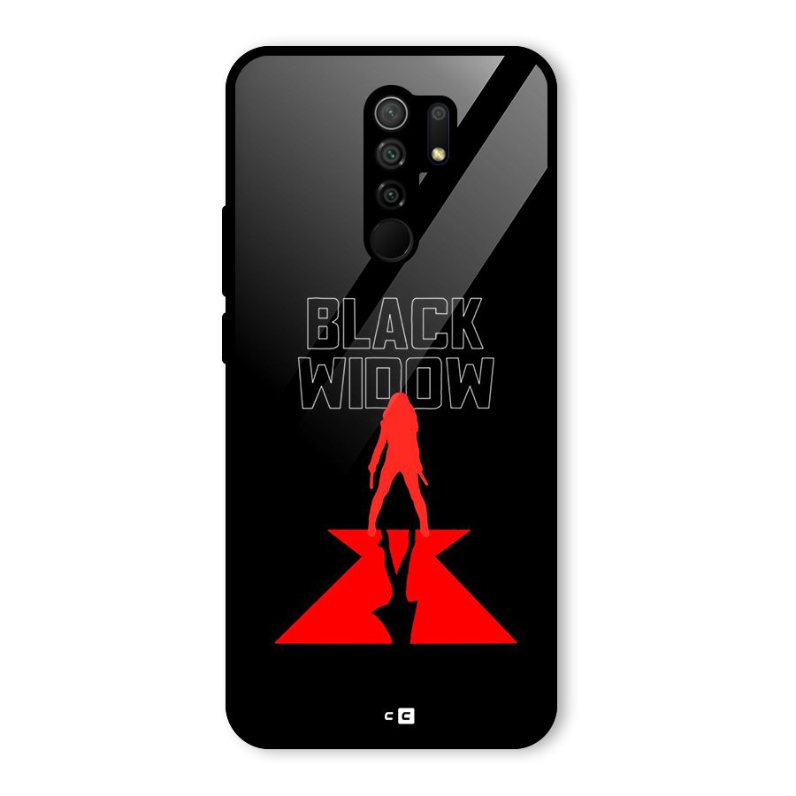 Black Widow Glass Back Case for Redmi 9 Prime