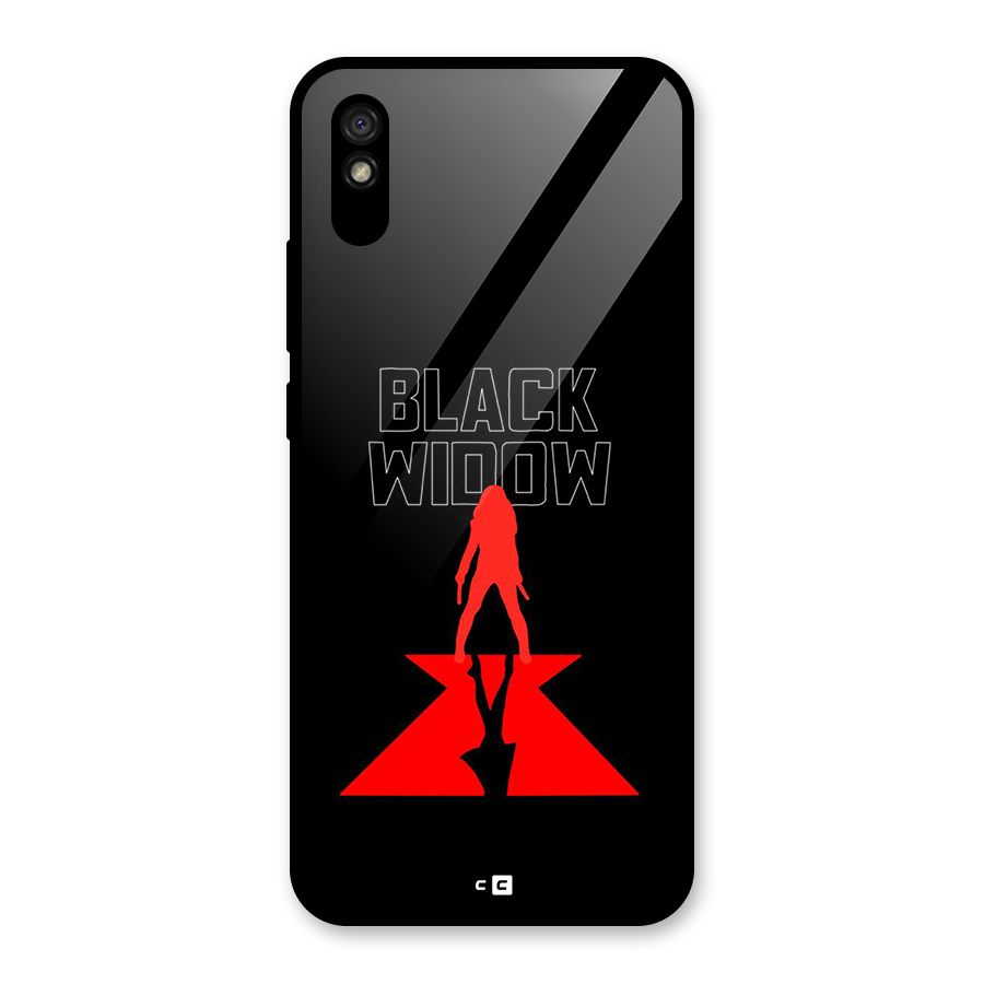 Black Widow Glass Back Case for Redmi 9i