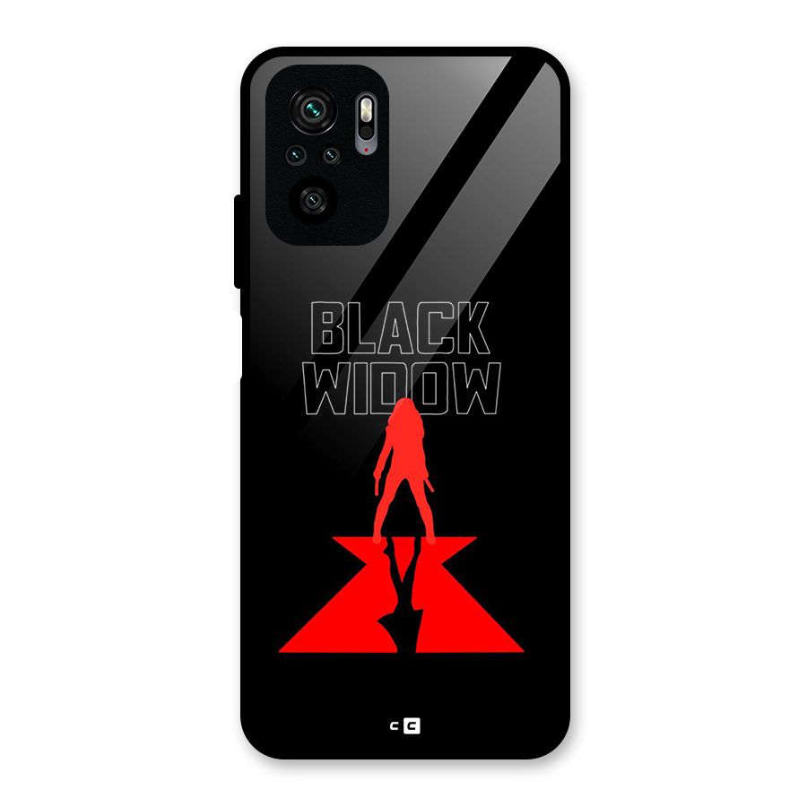 Black Widow Glass Back Case for Redmi Note 10S