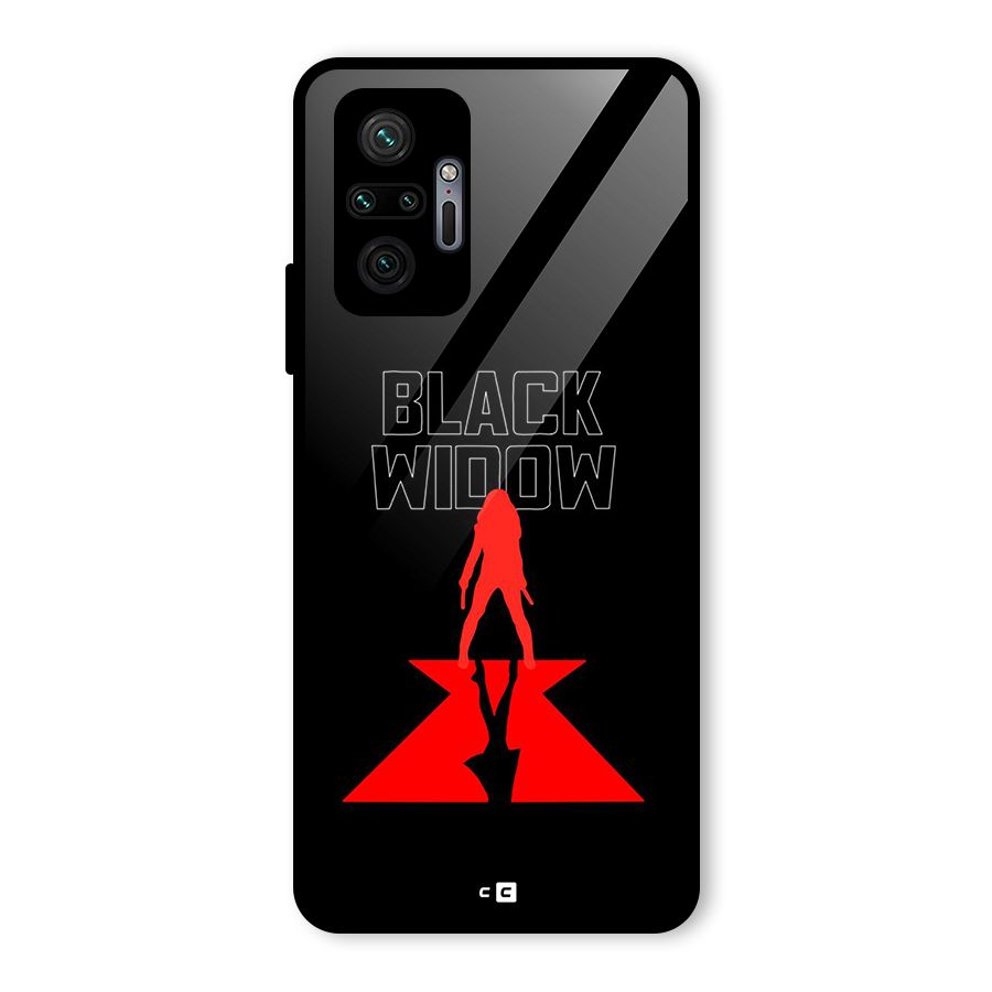 Black Widow Glass Back Case for Redmi Note 10 Pro Max
