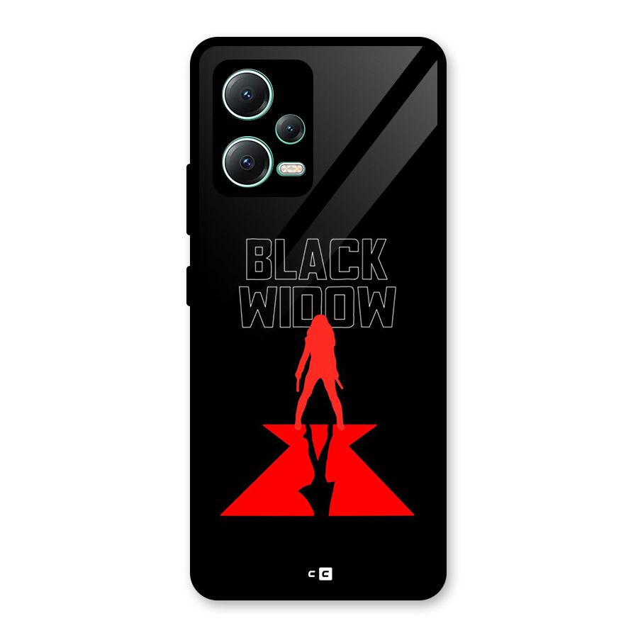 Black Widow Glass Back Case for Redmi Note 12 5G