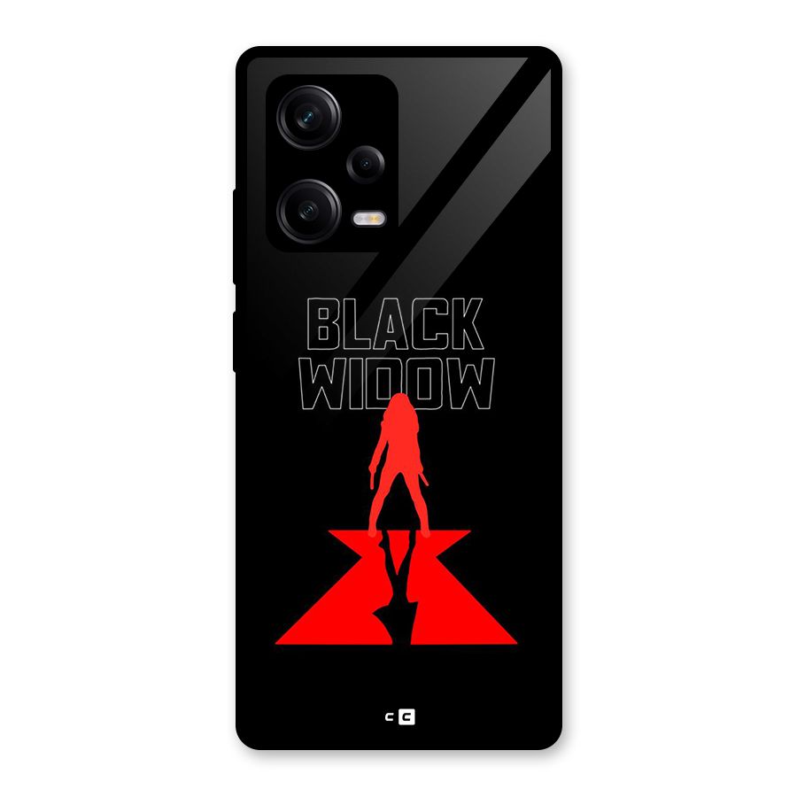 Black Widow Glass Back Case for Redmi Note 12 Pro