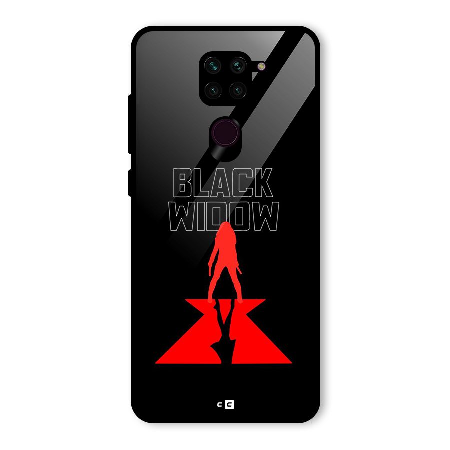 Black Widow Glass Back Case for Redmi Note 9