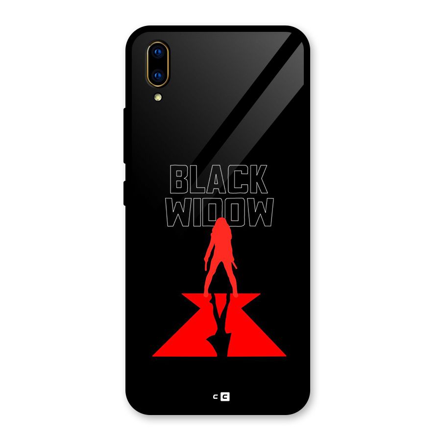 Black Widow Glass Back Case for Vivo V11 Pro
