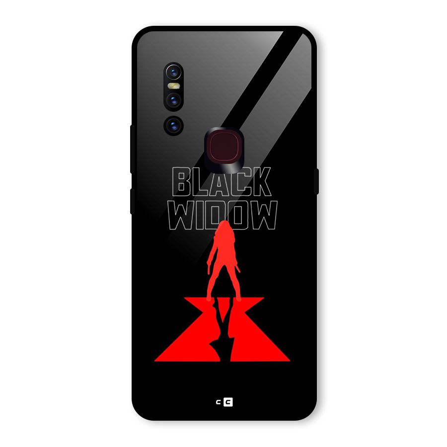 Black Widow Glass Back Case for Vivo V15