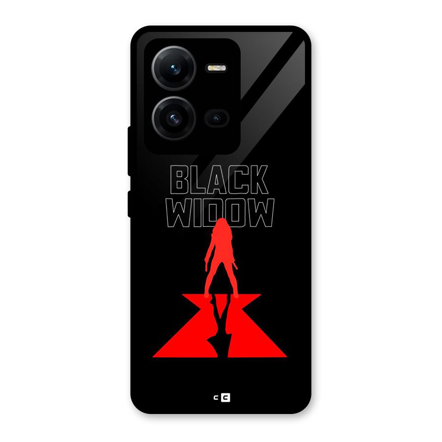 Black Widow Glass Back Case for Vivo V25