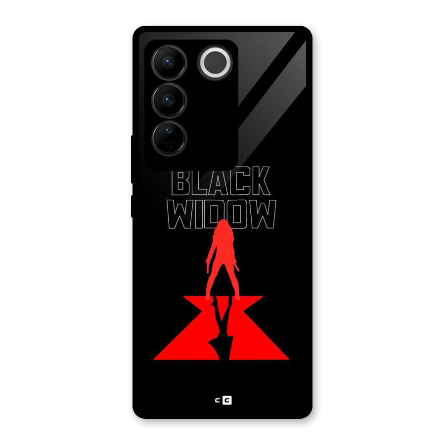 Black Widow Glass Back Case for Vivo V27