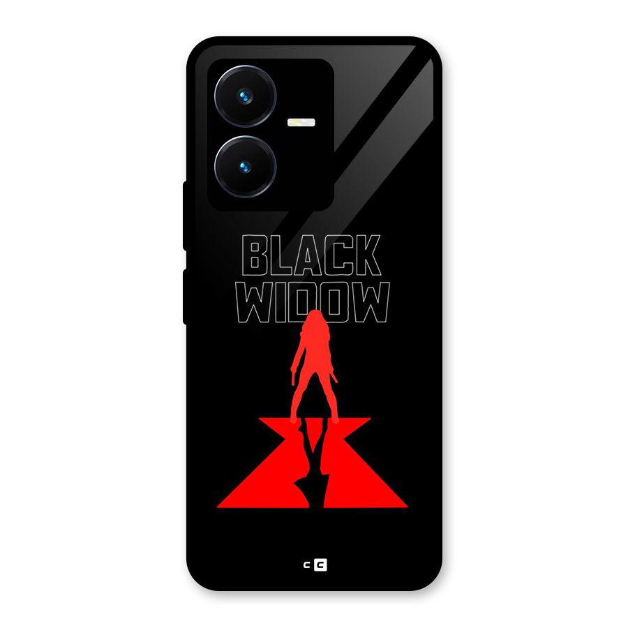 Black Widow Glass Back Case for Vivo Y22s