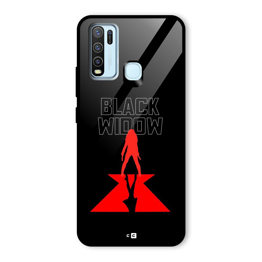 Black Widow Glass Back Case for Vivo Y30
