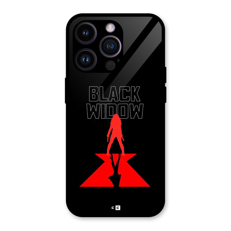 Black Widow Glass Back Case for iPhone 14 Pro