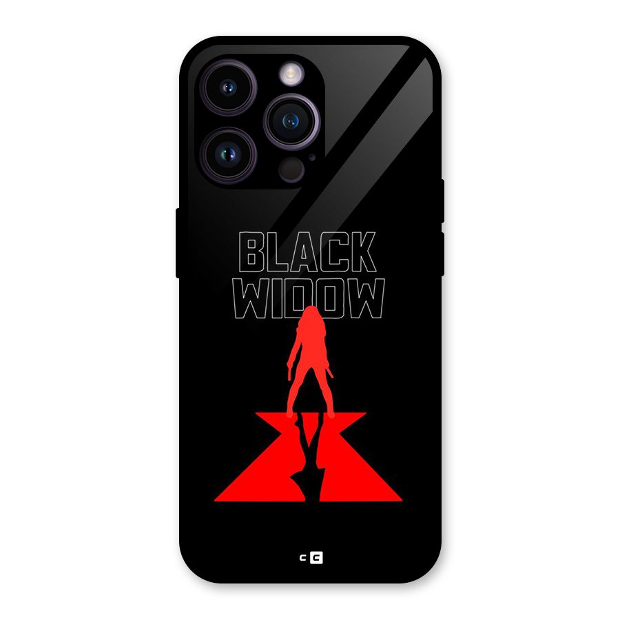Black Widow Glass Back Case for iPhone 14 Pro Max