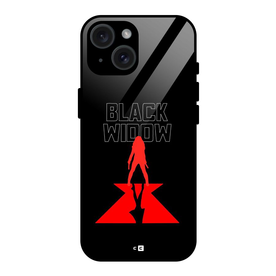 Black Widow Glass Back Case for iPhone 15