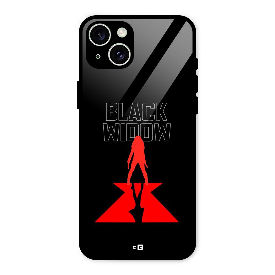 Black Widow Glass Back Case for iPhone 15 Plus