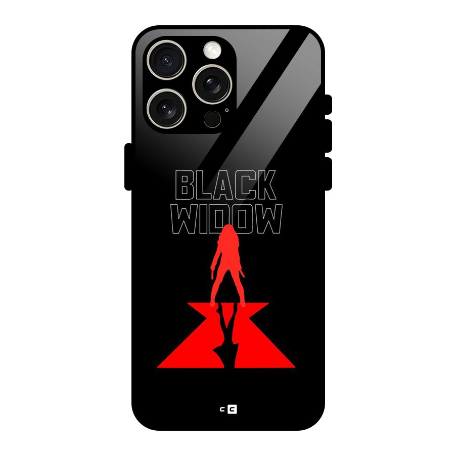 Black Widow Glass Back Case for iPhone 15 Pro Max