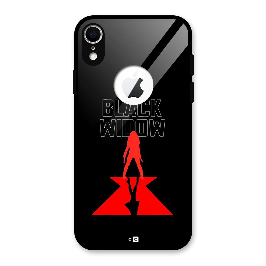 Black Widow Glass Back Case for iPhone XR Logo Cut