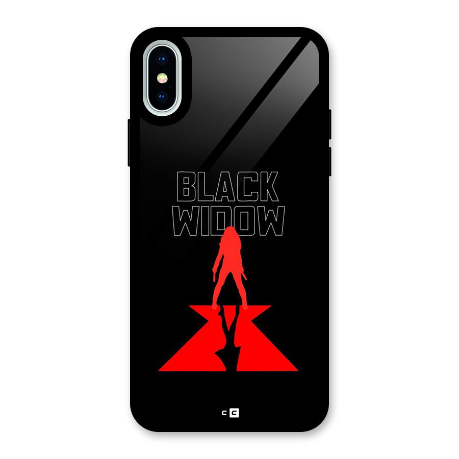 Black Widow Glass Back Case for iPhone XS