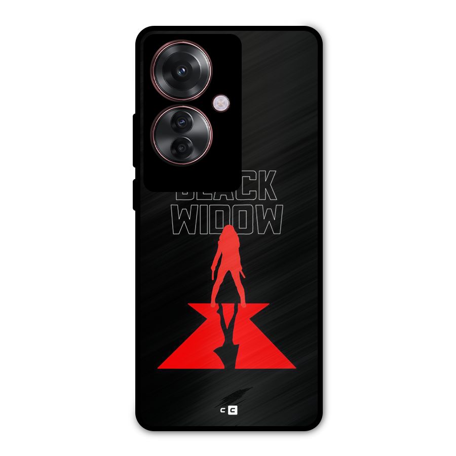 Black Widow Metal Back Case for Oppo F25 Pro